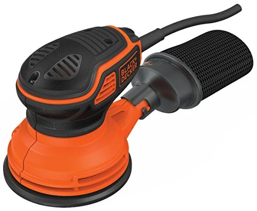 Chollo Mejora del hogar: BLACK+DECKER KA199 Lijadora rotorbital Eléctrica con cable, 240W con accionador a presión, Naranja