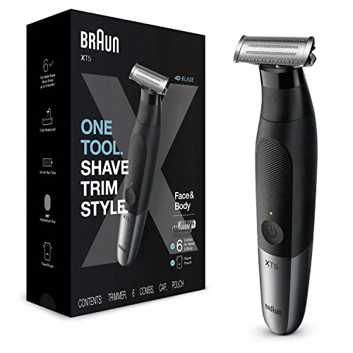 Oferta Aparatos para el cuidado personal: Braun Series XT5 Recortadora de Barba, Afeitadora Eléctrica, Kit de Cuidado Masculino, Recortadora de Vello, Nariz y Orejas, Lámina Duradera - Regalos Originales Hombre, Negro,Gris Metalizado