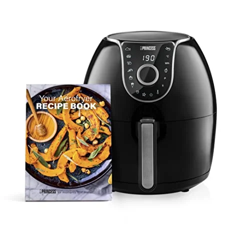 Oferta Cocina: Princess 182055 Freidora sin aceite, 5,2 L, Ahorra hasta un 62,2% de energía, pantalla digital con botón y táctil, 8 programas, sin BPA ni PFOA, tiempo y temperatura ajustables, 30 Recetas PDF