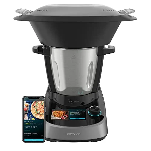 Oferta Cocina: Cecotec Robot de Cocina Multifunción Mambo Touch. 1600 W, 37 Funciones, Pantalla Táctil TFT 5" con Recetario Integrado, 3,3 Litros de Capacidad, APP, Báscula y Jarra de Acero Inoxidable
