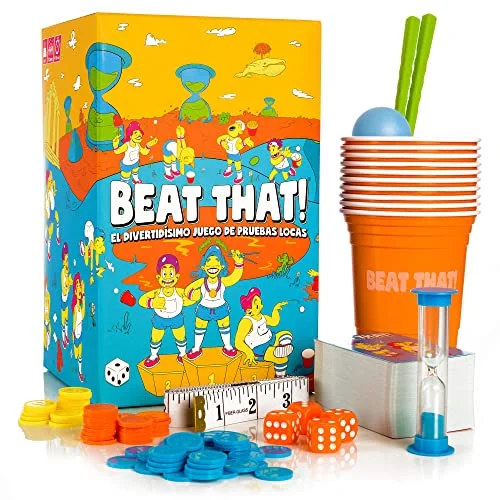 Oferta Juguete: Beat That! El divertidísimo Juego de Mesa de Pruebas locas, para Niños y Adultos, para todas las Ocasiones, Navidad, Año Nuevo, Noche de juegos y otras Fiestas.