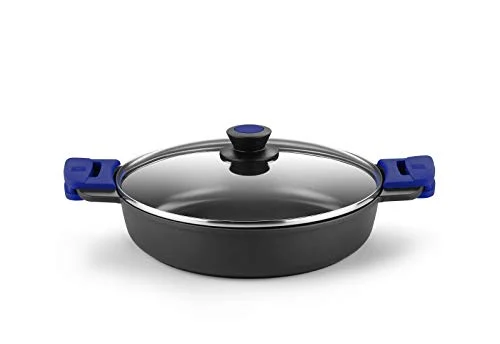 Oferta Casa: BRA ADVANCED Cacerola baja 28 cm, aluminio fundido con antiadherente, sin PFOA reforzado de rendimiento superior y resistencia a los arañazos y a la abrasión, Inducción Negro Y Azul [Amazon Exclusive]