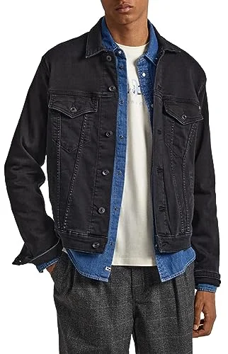 Oferta Ropa: Pepe Jeans Hombre Chaqueta vaquera, Negro (Denim-XF8), L Hombre
