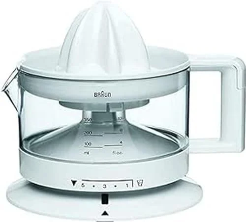 Oferta Cocina: Braun TributeCollection CJ3000 WH - Exprimidor Eléctrico, 20 w, 350ml, Cantidad de Pulpa Ajustable, Apto para Lavavajillas, Blanco