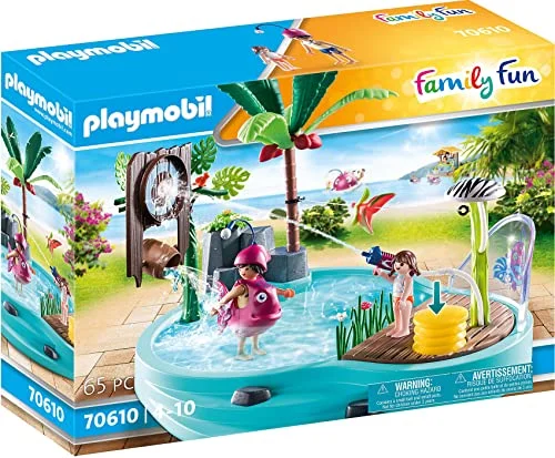 Oferta Juguete: PLAYMOBIL Family Fun 70610 Piscina Divertida con rociador de Agua, para Jugar con Agua, Juguetes para niños a Partir de 4 años