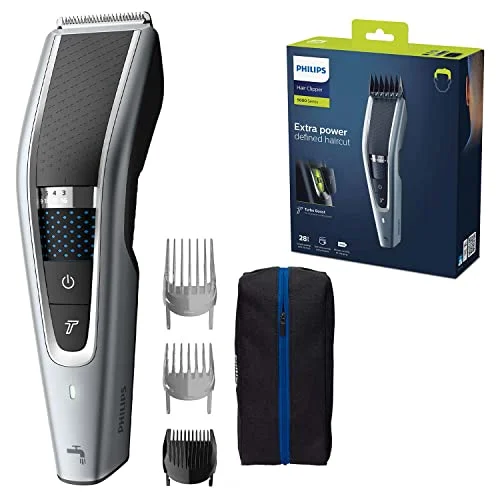Oferta Aparatos para el cuidado personal: Philips Serie 5000 HC5630/15 - Cortapelos, 28 ajustes de longitud para estilo deseado, 90 min de uso sin cable, incluye 3 peines-guía y funda