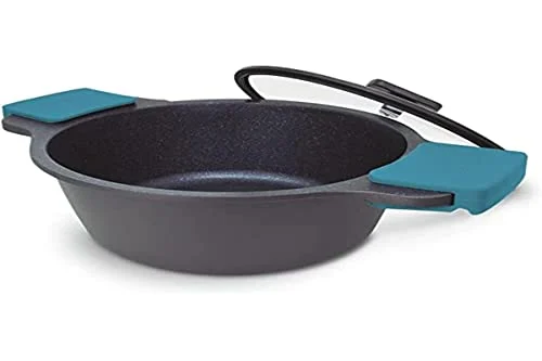 Oferta Casa: ARCOS Thera Olla de Cocina de 24 cm y 4 L, Cacerola Alta para Inducción, Gas y Vitrocerámica, Olla de Aluminio Fundido con Tapa de Cristal y Mango Extraíble, Apta Lavavajillas, Color Negro Azul