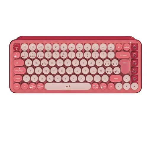 Oferta Ordenador personal: Logitech POP Keys Teclado mecánico inalámbrico con teclas Emoji personalizables, diseño compacto, conectividad Bluetooth o USB, compatibilidad con varios dispositivos y OS - Heartbreak