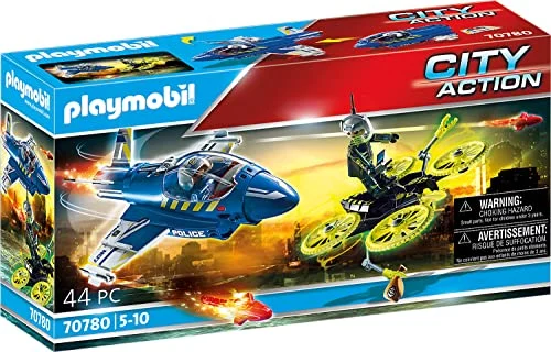 Oferta Juguete: PLAYMOBIL 70780 City Action Policía Avión, persecución dron, Juguetes para niños a Partir de 5 años