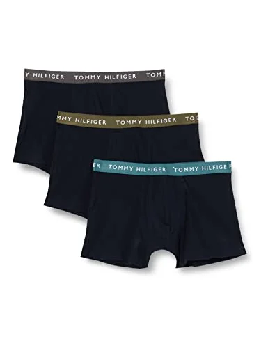 Oferta Ropa: Tommy Hilfiger Hombre Pack de 3 Bóxers Trunks Ropa Interior, Multicolor (Frosted Green/Army Green/Dark Ash), L