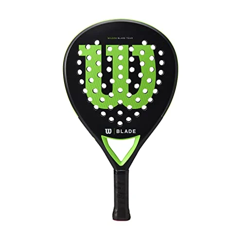 Oferta Deportes: Wilson Pala de pádel Blade Team v2, Fibra de vidrio/EVA, 370 g, Negro/Verde neón, WR067411U2