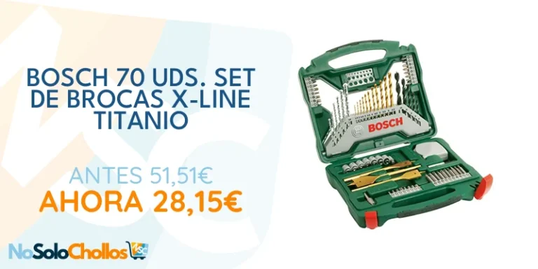 Oferta Mejora del hogar: Bosch 70 uds. Set de brocas y puntas de atornillar X-Line de titanio (para madera, mampostería y metal, incluye cinta métrica y brocas fresadoras planas, para taladro y destornillador)