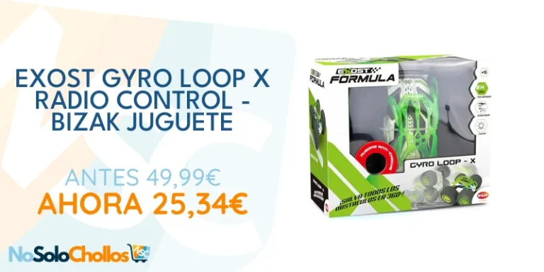 Oferta Juguete: Exost Gyro Loop X Radio Control, 2, 4GHZ, con neumáticos de amortiguación óptima y fabricados con material de espuma súper ligeros, con carcasa protectoras extraíble y luces en la carrocería Bizak
