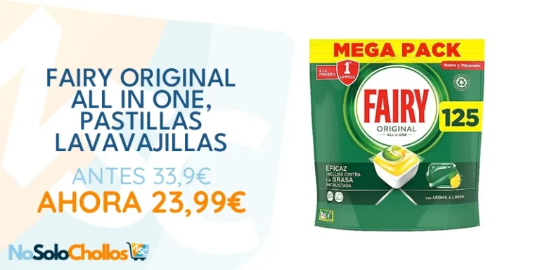 Oferta Drugstore: Fairy Original All in One, Pastillas con olor a Limón Lavavajillas, 125 Cápsulas (5 x 25), Efectivas Incluso con la Grasa Seca