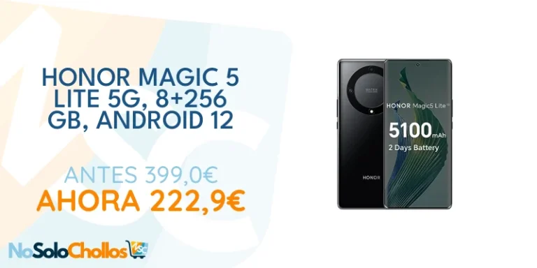 Oferta Inalámbrico: HONOR Magic 5 Lite Smartphone 5G, 8+256 GB, Snapdragon 695, Pantalla AMOLED Curva de 120 Hz de 6,67”, Cámara Triple de 64MP, Batería Larga duración de 5100 mAh, Dual SIM, Android 12