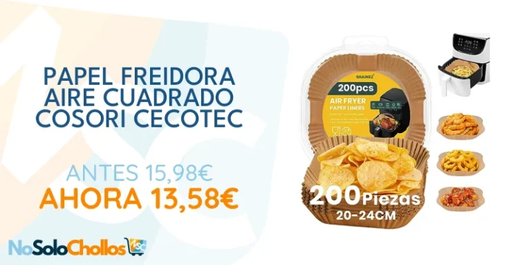 Oferta Cocina: 200 Piezas Papel Freidora Aire Cuadrado, 20CM, para COSORI Cecotec 5,5 6L, Papel de Pergamino Desechable Antiadherente para Horno Microondas
