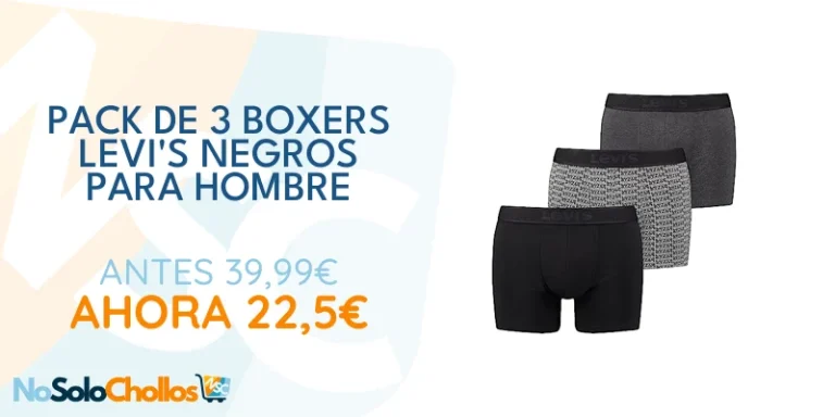 Oferta Ropa: Levi's Boxer, Negro (Black Grey Combo), L (Pack de 3) para Hombre