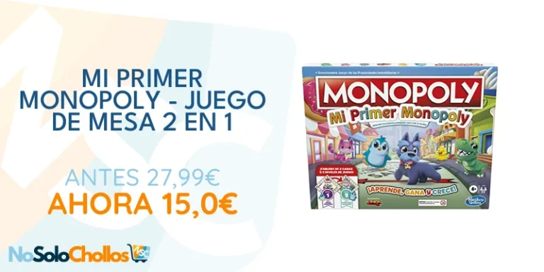 Oferta Juguete: Mi Primer Monopoly - Juego de Mesa para niños a Partir de 4 años - 2 Juegos en 1: Tablero de 2 Caras - Divertida Herramienta pedagógica para Toda la Familia