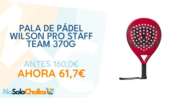 Oferta Deportes: Wilson Pro Staff Team, Pala De Pádel Fibra Vídrio Y EVA 370 G Unisex Adulto, Rosso (Red), 2