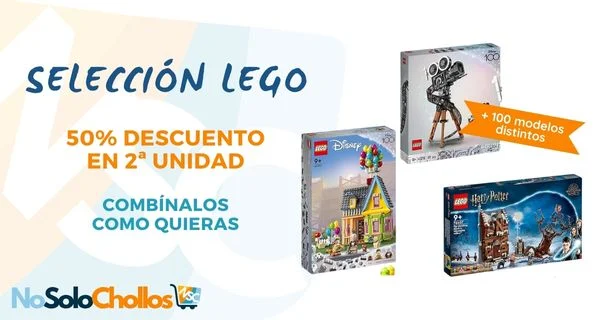 Selección en más de 100 modelos distintos LEGO con 50% de descuento en segunda unidad