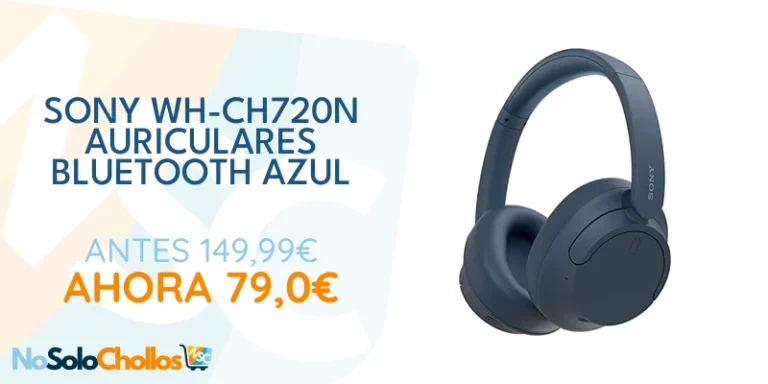 Oferta Electrónica: Sony WH-CH720N Auriculares Inalámbricos Bluetooth, con Noise Cancelling, hasta 35 Horas de Autonomía y Carga Rápida, Azul