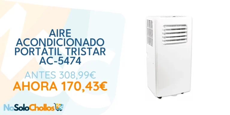 Oferta Mejora del hogar: Tristar AC-5474 Aire acondicionado portátil, capacidad de enfriamiento 1250 frigorías y 1,46 kW, función deshumidificador y ventilador, mando a distancia y set para ventana, temporizador